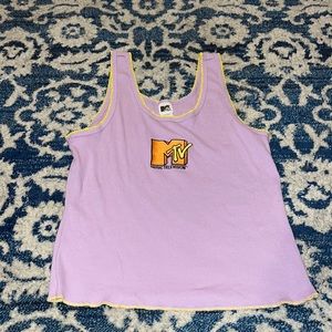 MTV purple with yellow trim tank top!